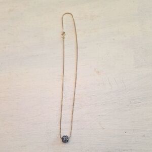 Elegant Sterling Silver Necklace with Blue Stone Pendant 16" chain